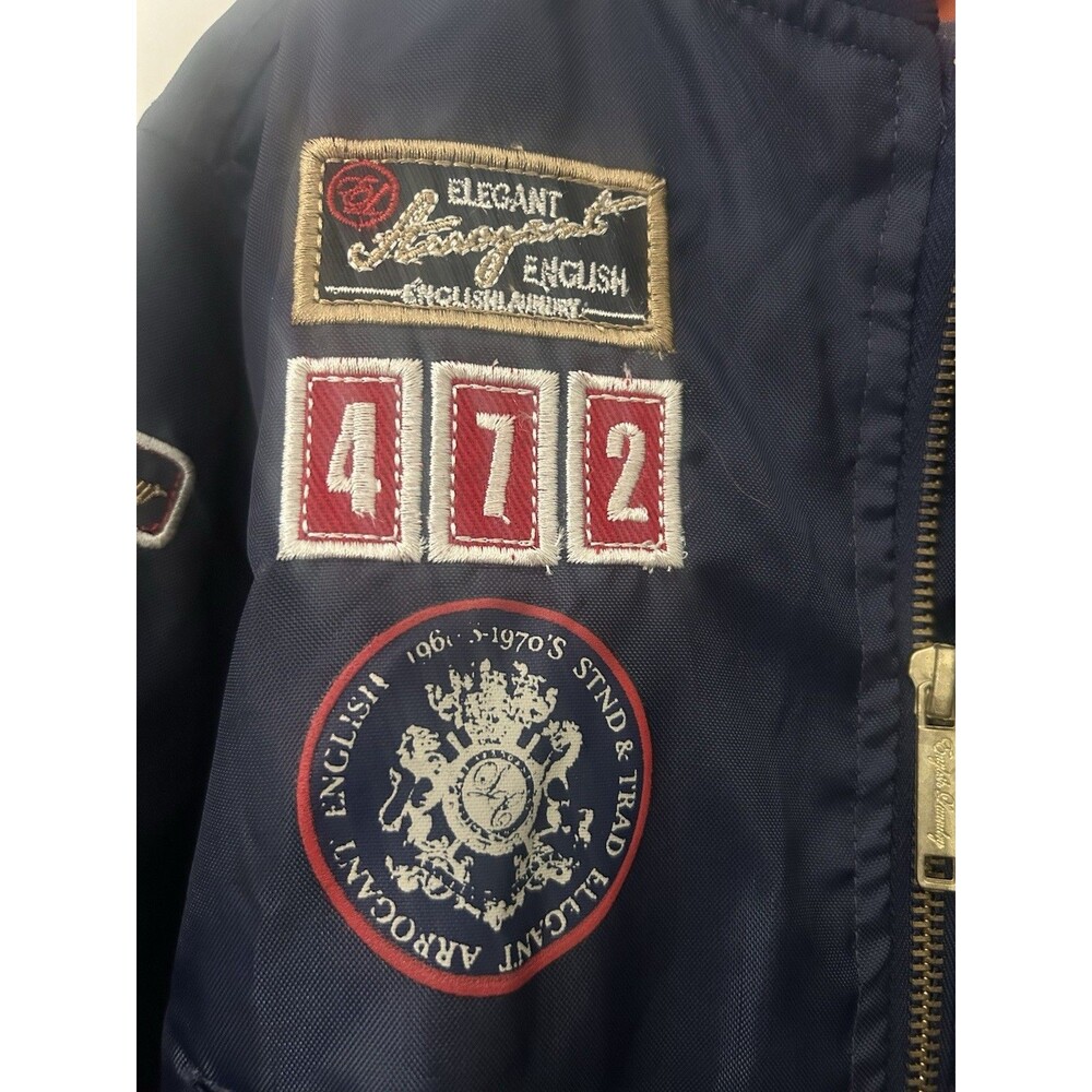 English Laundry Size 5 Kids Boys Pilot Bomber Jacket Windbreaker Navy  Patches - Picture 3 of 10